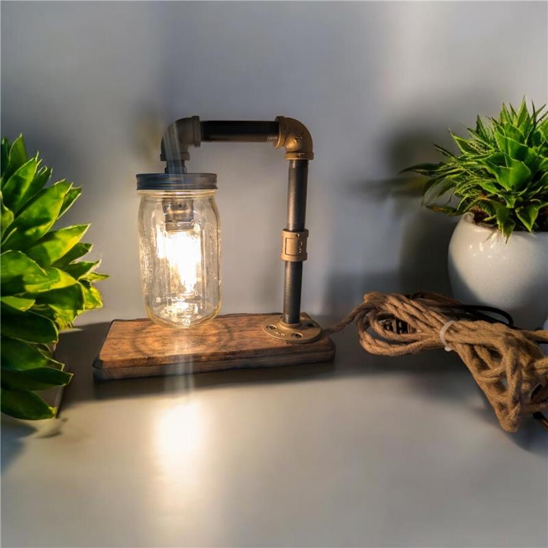 Mason Jar Steampunk Lamp